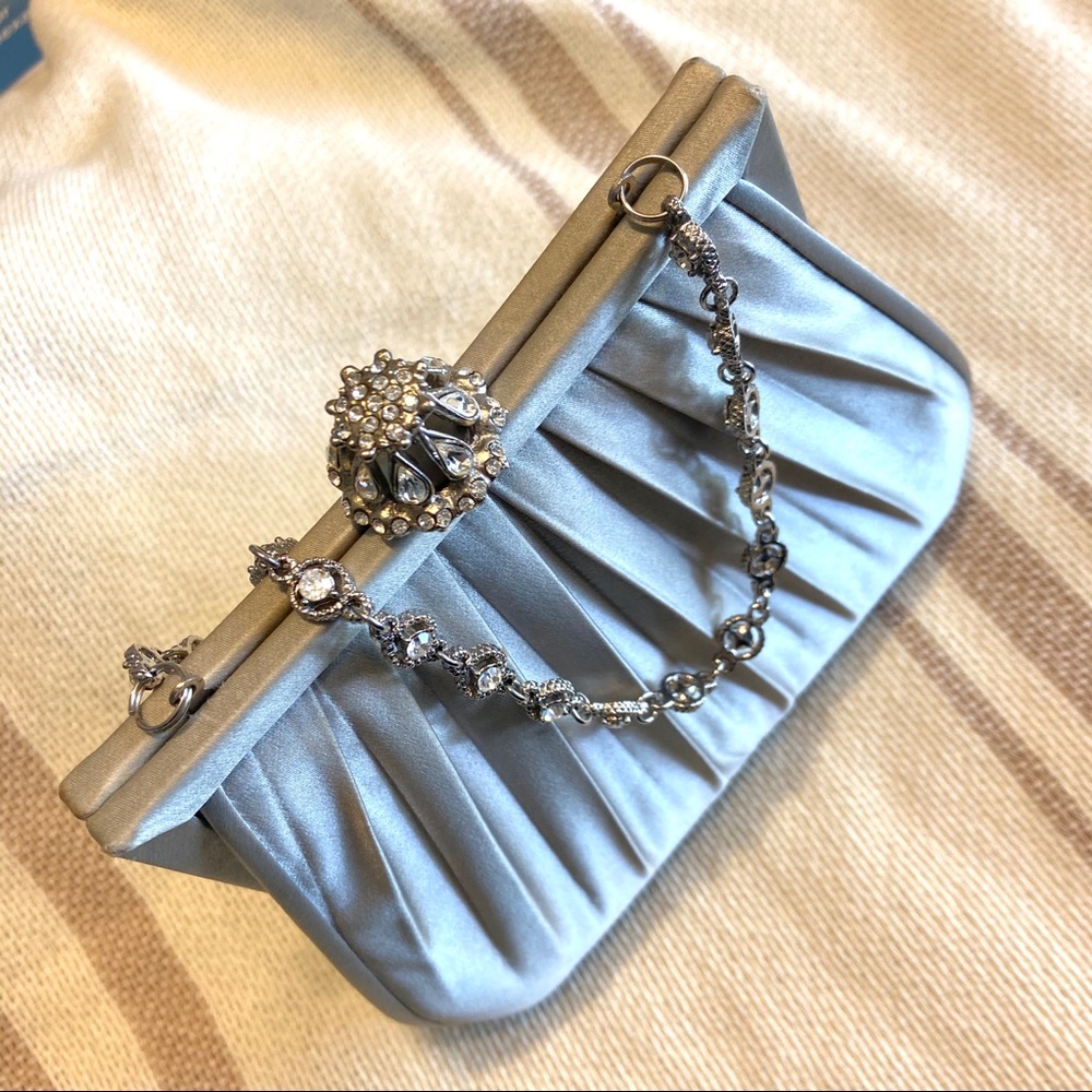 Nordstrom Satin Silver Clutch - Picture 2 of 8